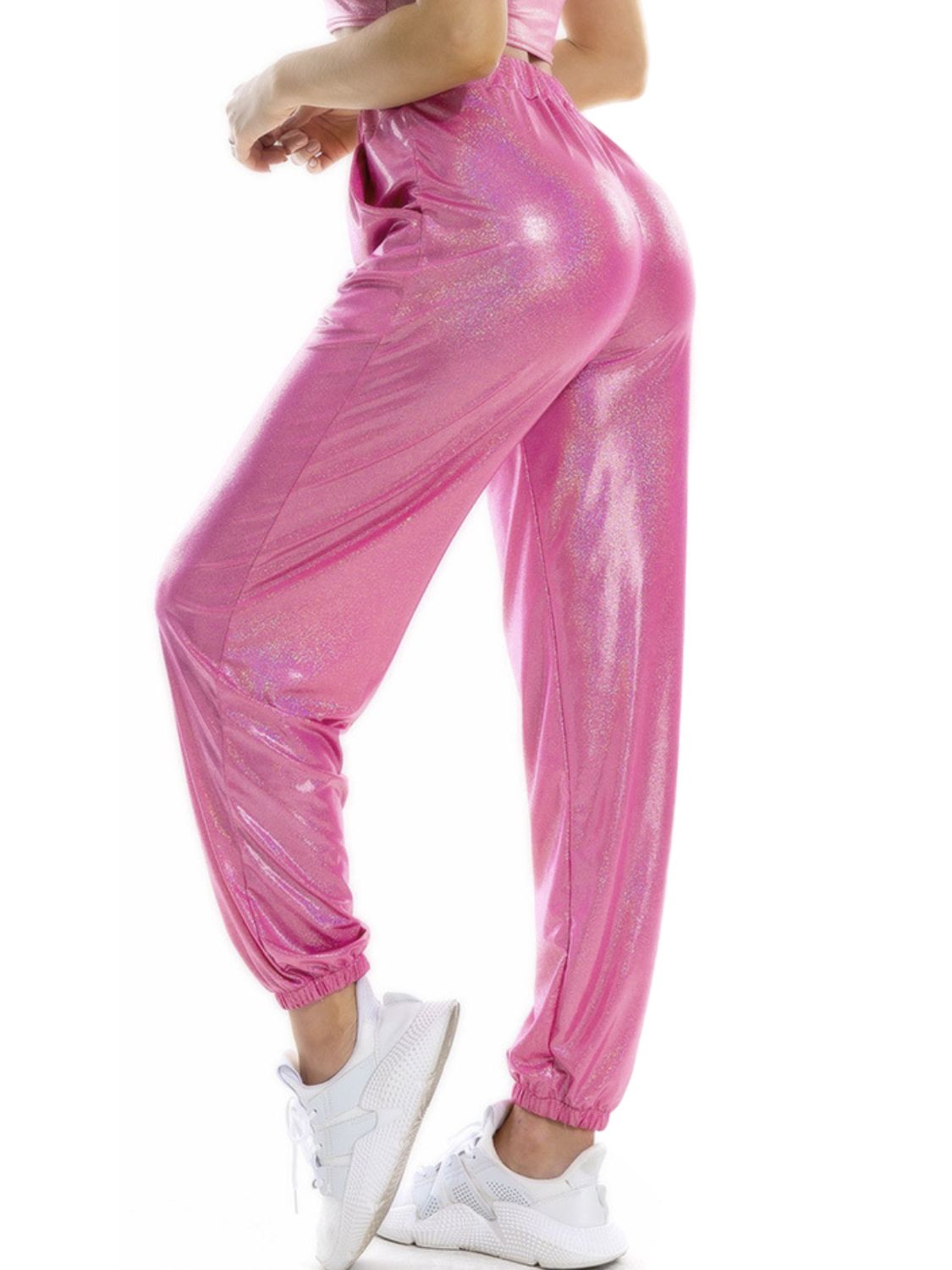 Glitter Elastic Waist Pants with Pockets – Trendsi | ClozArt