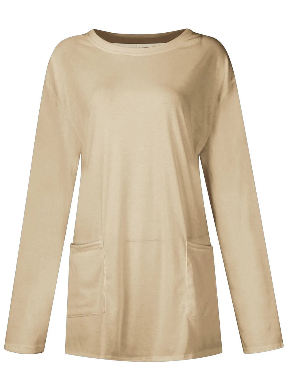 Full Size Pocketed Round Neck Long Sleeve T-Shirt – Trendsi | ClozArt