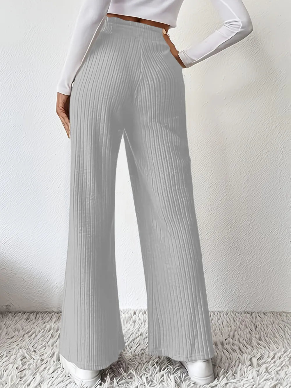 Ribbed High Waist Pants – Trendsi | ClozArt