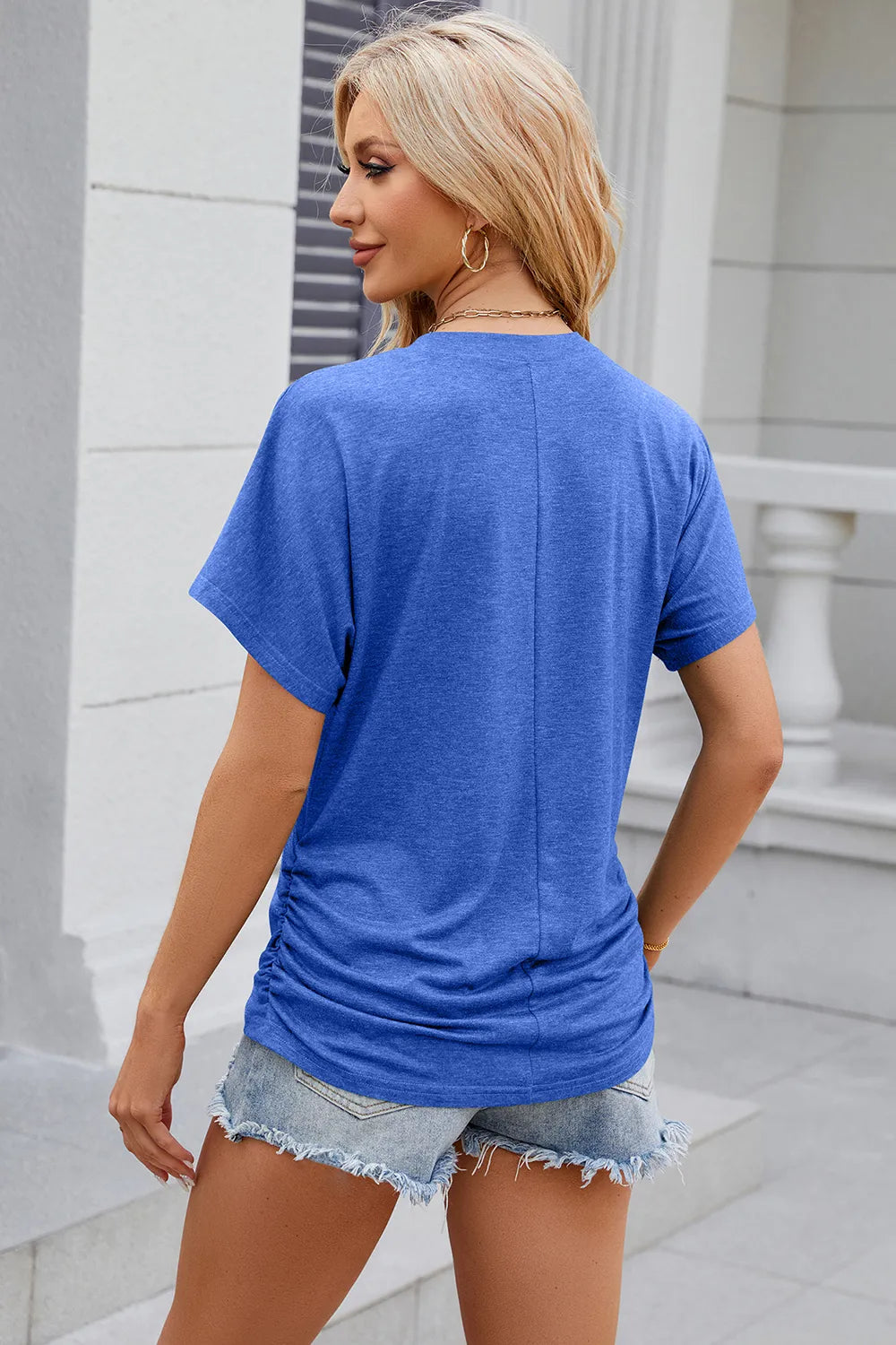 Round Neck Flutter Sleeve T-Shirt – Trendsi | ClozArt