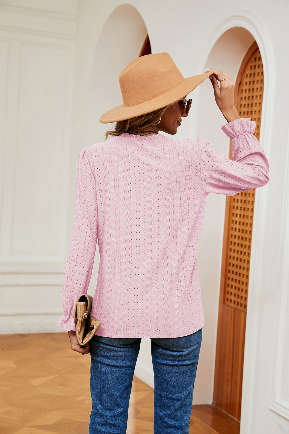 V-Neck Flounce Sleeve Blouse – Trendsi | ClozArt