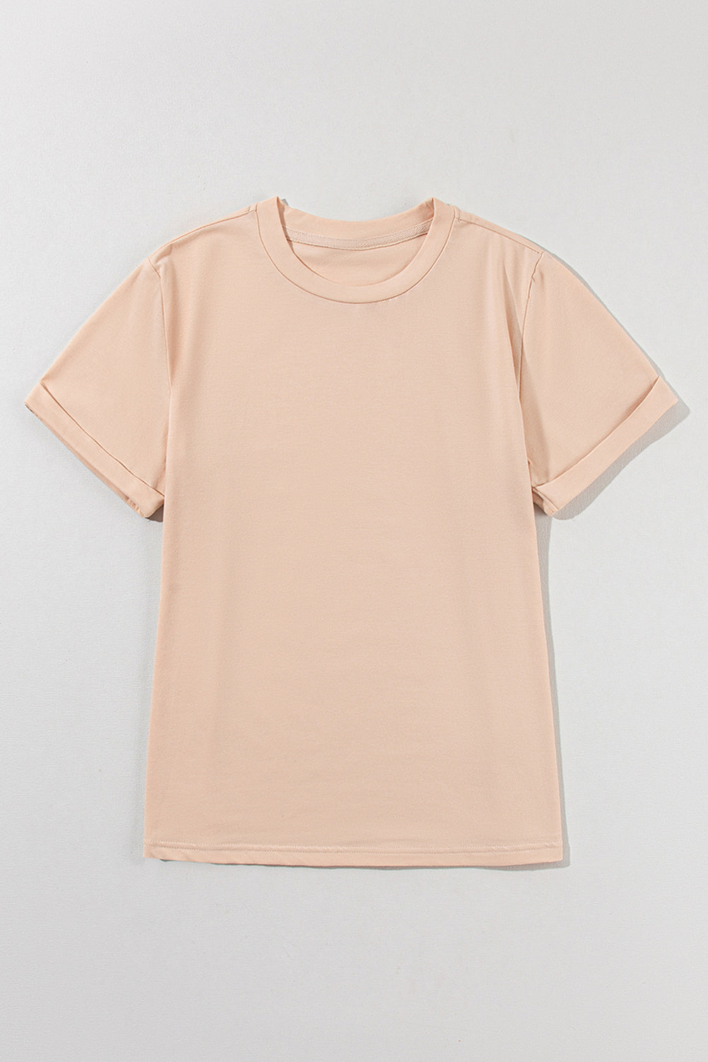 Red Solid Color Basic Crew Neck Plain Tee – Shewin | ClozArt