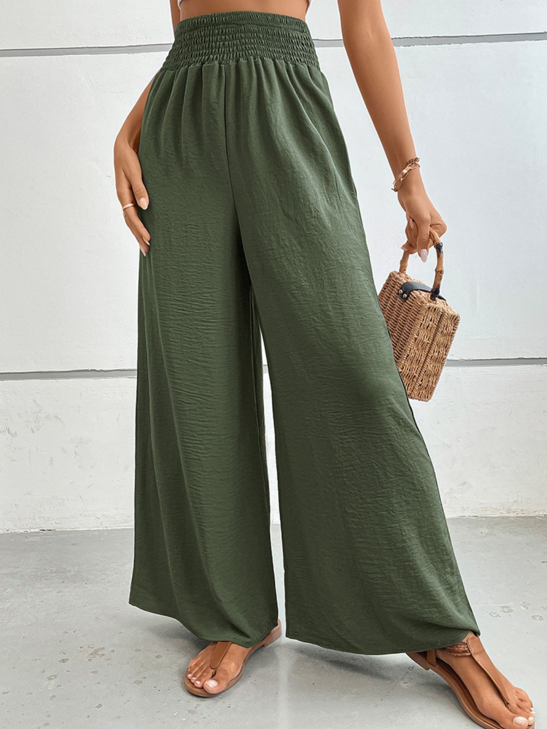 Perfee Wide Waistband Relax Fit Long Pants – Trendsi | ClozArt