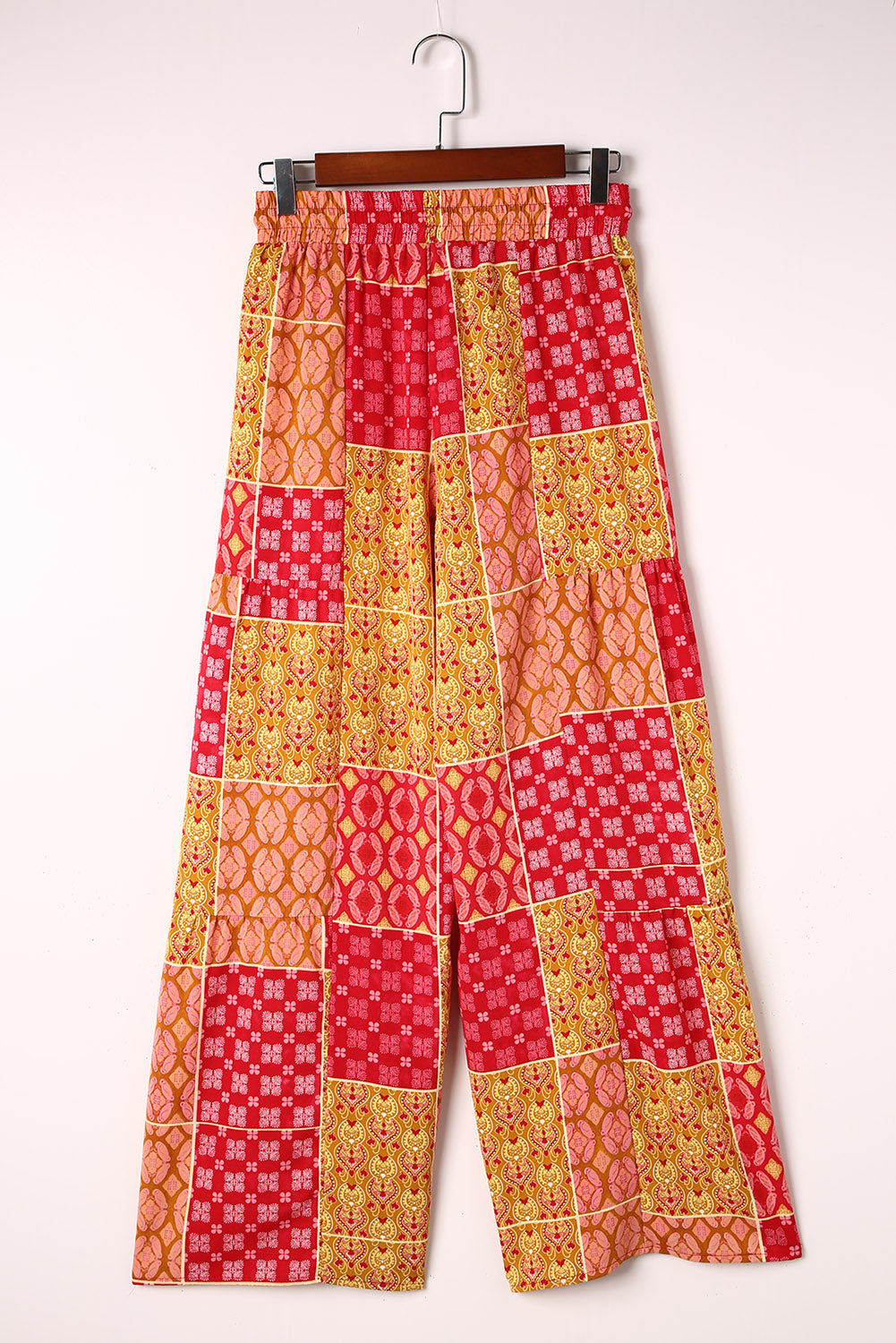 Bohemian Patchwork Drawstring Wide Leg Pants – Trendsi | ClozArt