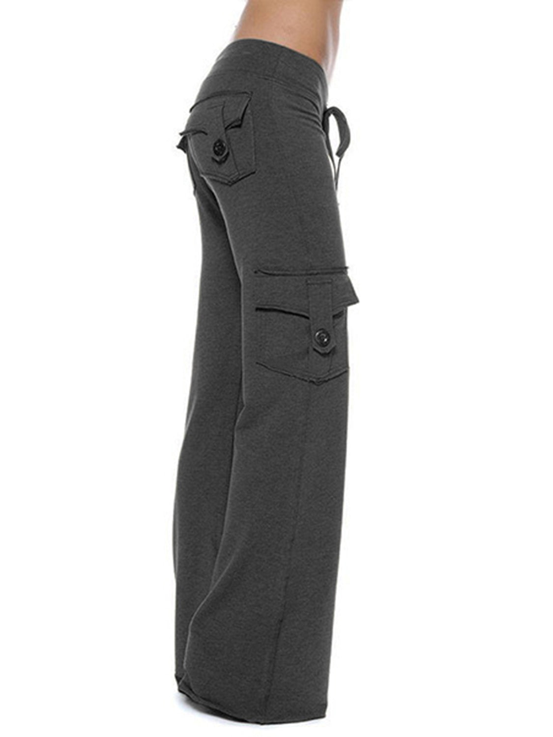Mid Waist Pants with Pockets – Trendsi | ClozArt