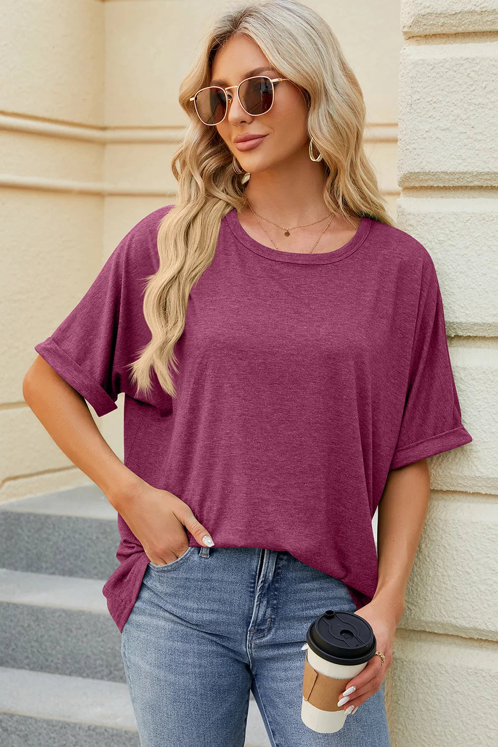 Round Neck Half Sleeve T-Shirt – Trendsi | ClozArt