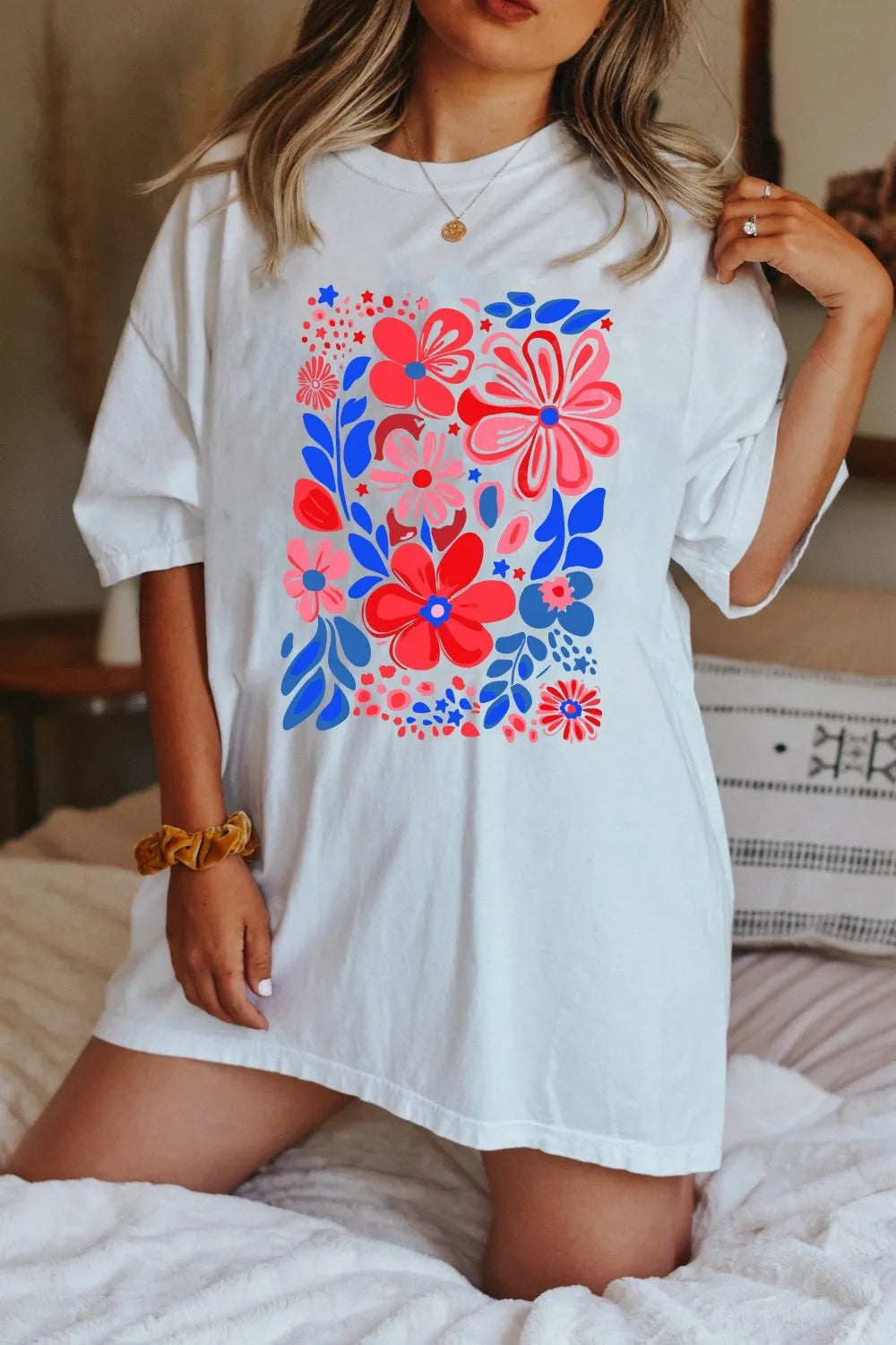 Flower Graphic Round Neck Short Sleeve T-Shirt – Trendsi | ClozArt