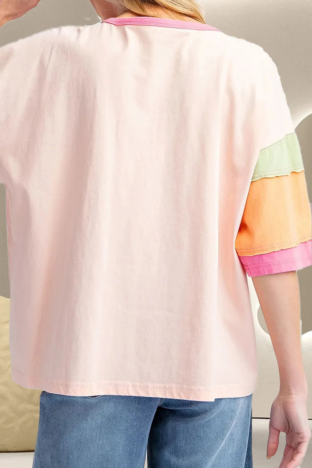 Color Block Round Neck Half Sleeve T-Shirt – Trendsi | ClozArt
