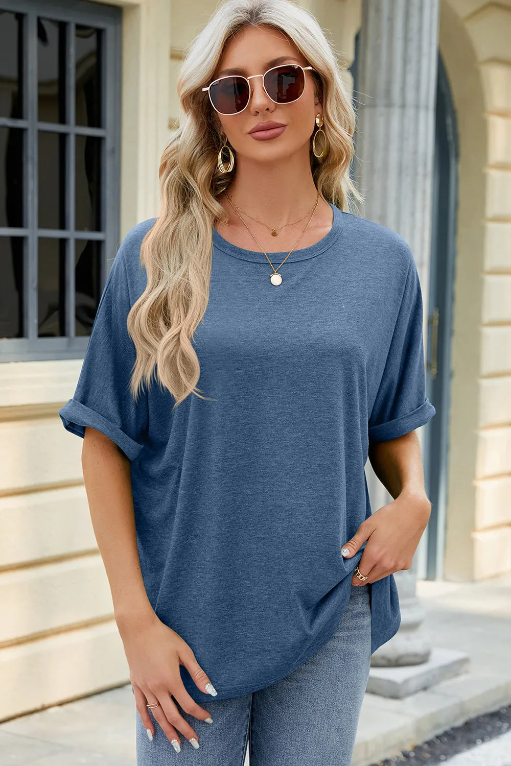 Round Neck Half Sleeve T-Shirt – Trendsi | ClozArt