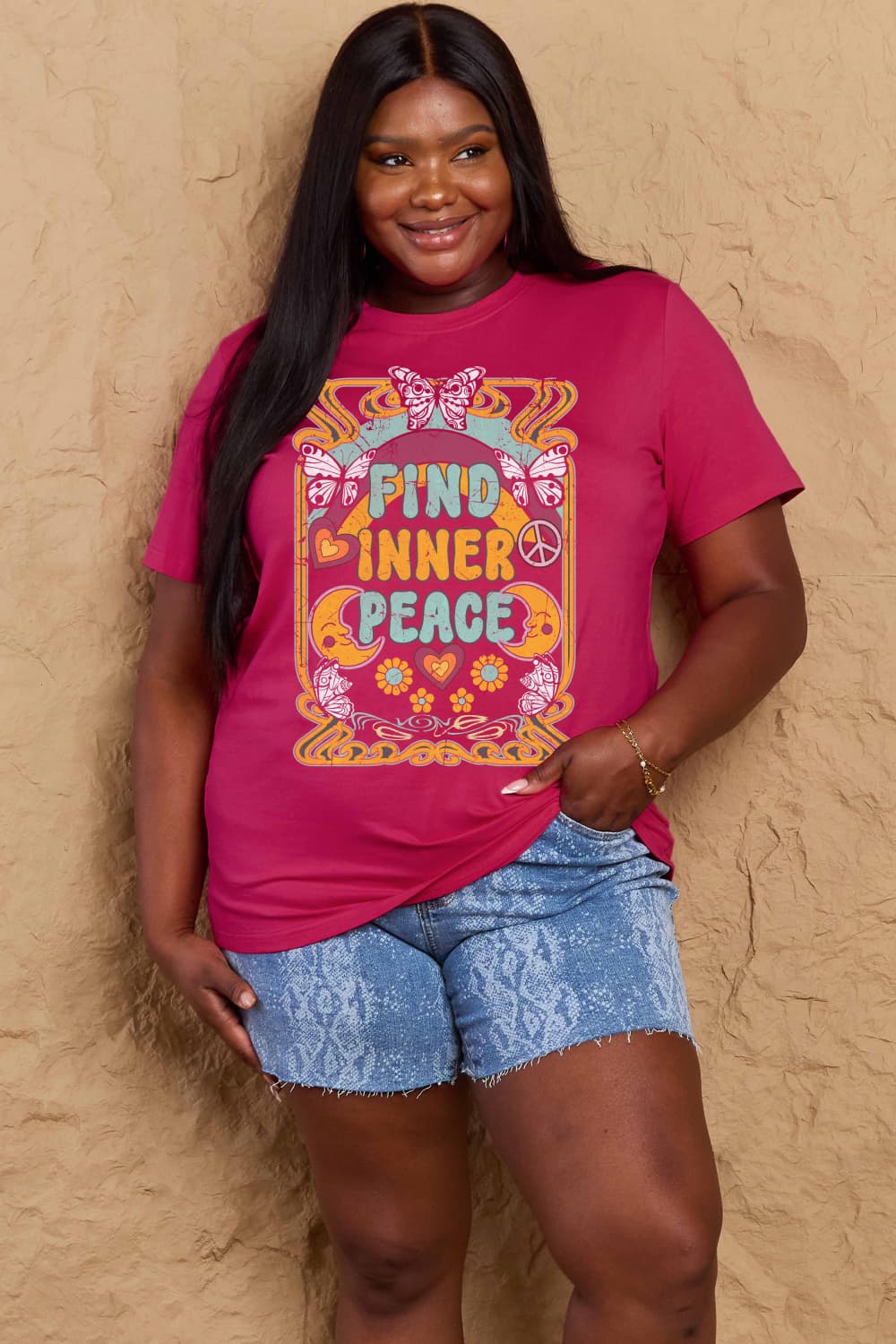 Simply Love Full Size FIND INNER PEACE Graphic Cotton T-Shirt – Trendsi | ClozArt