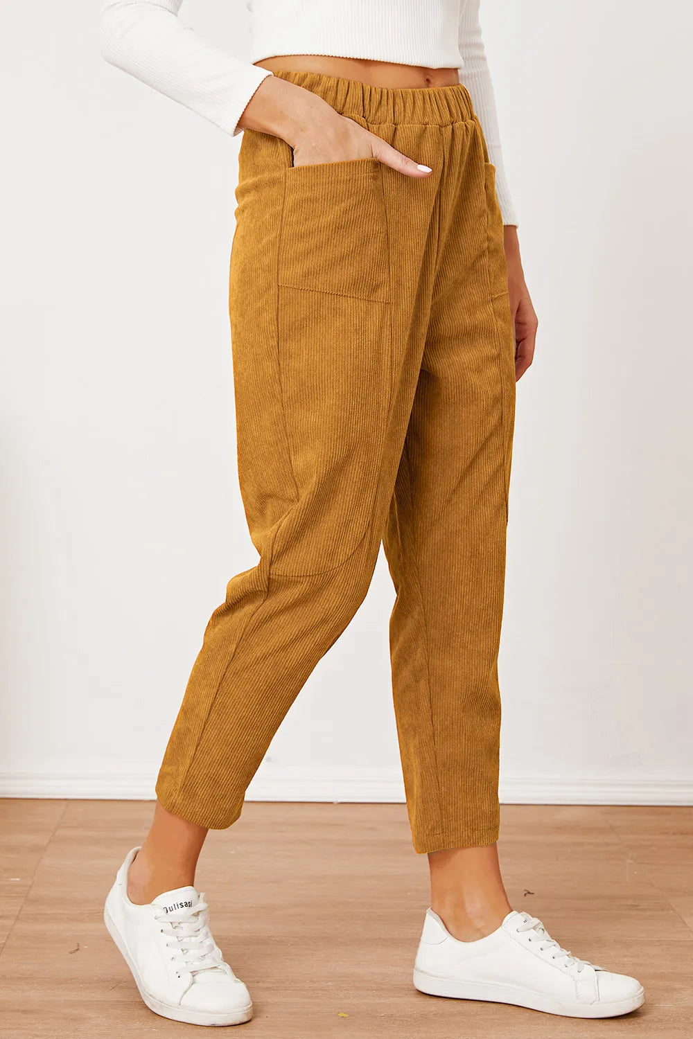 Pocketed Elastic Waist Pants – Trendsi | ClozArt