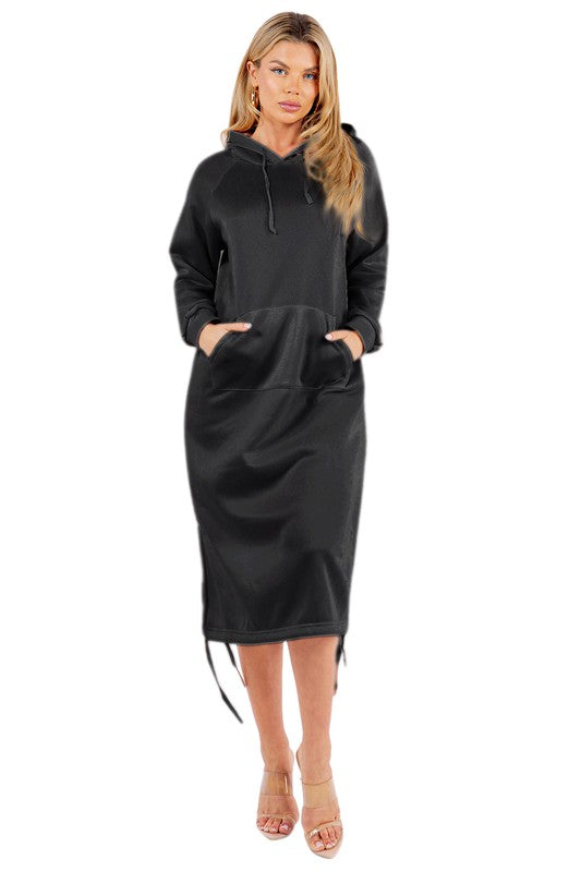 WOMEN FASHION LONG MAXI HOODIE DRESS – By Claude | ClozArt