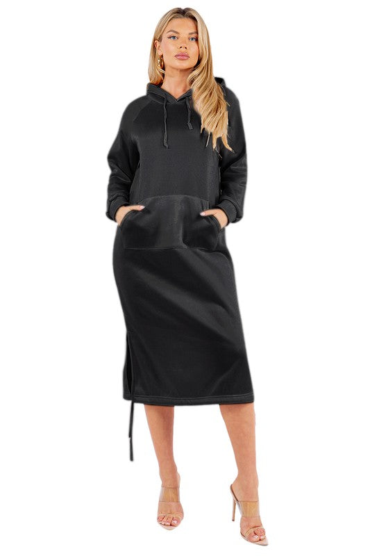 WOMEN FASHION LONG MAXI HOODIE DRESS – By Claude | ClozArt