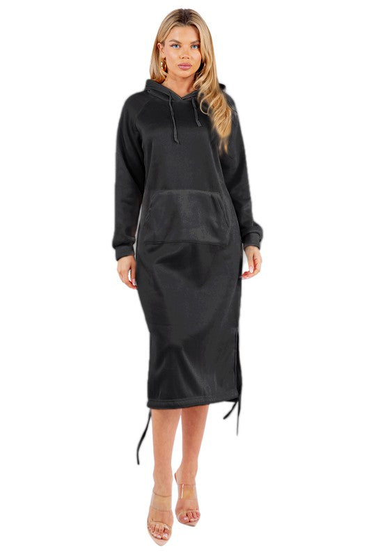 WOMEN FASHION LONG MAXI HOODIE DRESS – By Claude | ClozArt