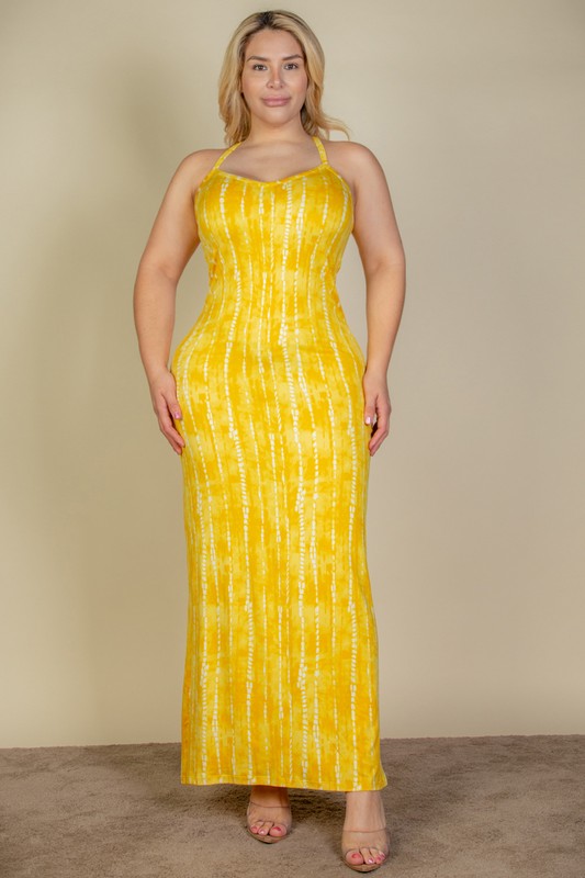 Plus Size Tie Dye Printed Cami Bodycon Maxi Dress – Capella | ClozArt