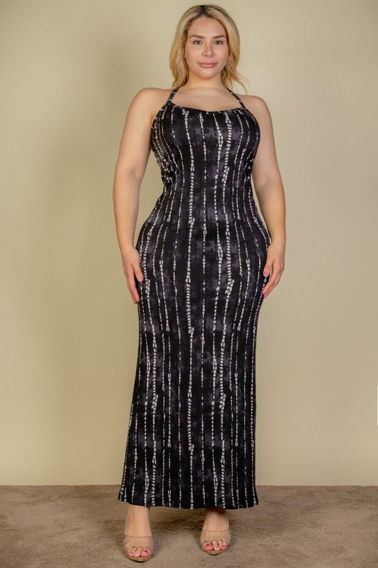 Plus Size Tie Dye Printed Cami Bodycon Maxi Dress – Capella | ClozArt