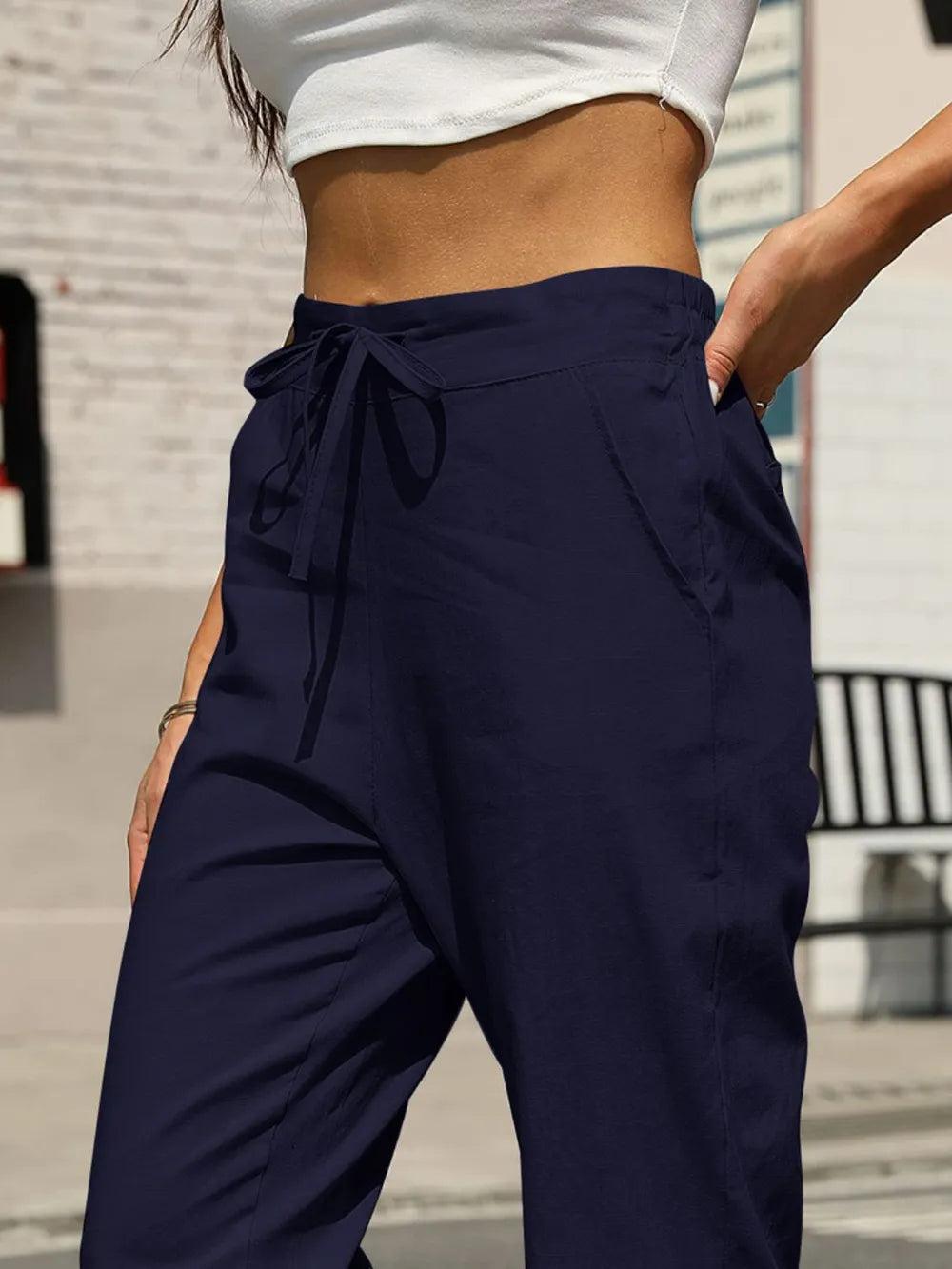 Elastic Waist Tapered Pants – Trendsi | ClozArt