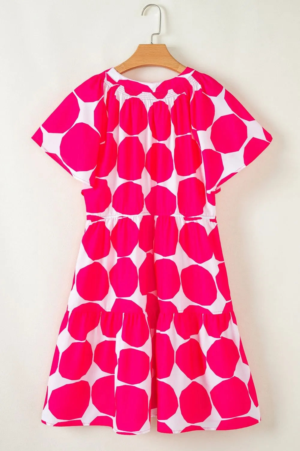 Contrast Notched Flutter Sleeve Dress – Trendsi | ClozArt