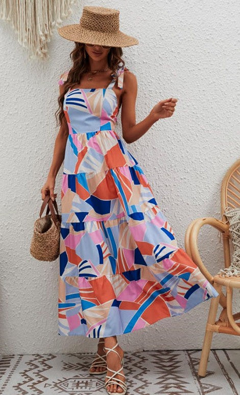 Tie Shoulder Maxi Dress – Miss Sparkling | ClozArt