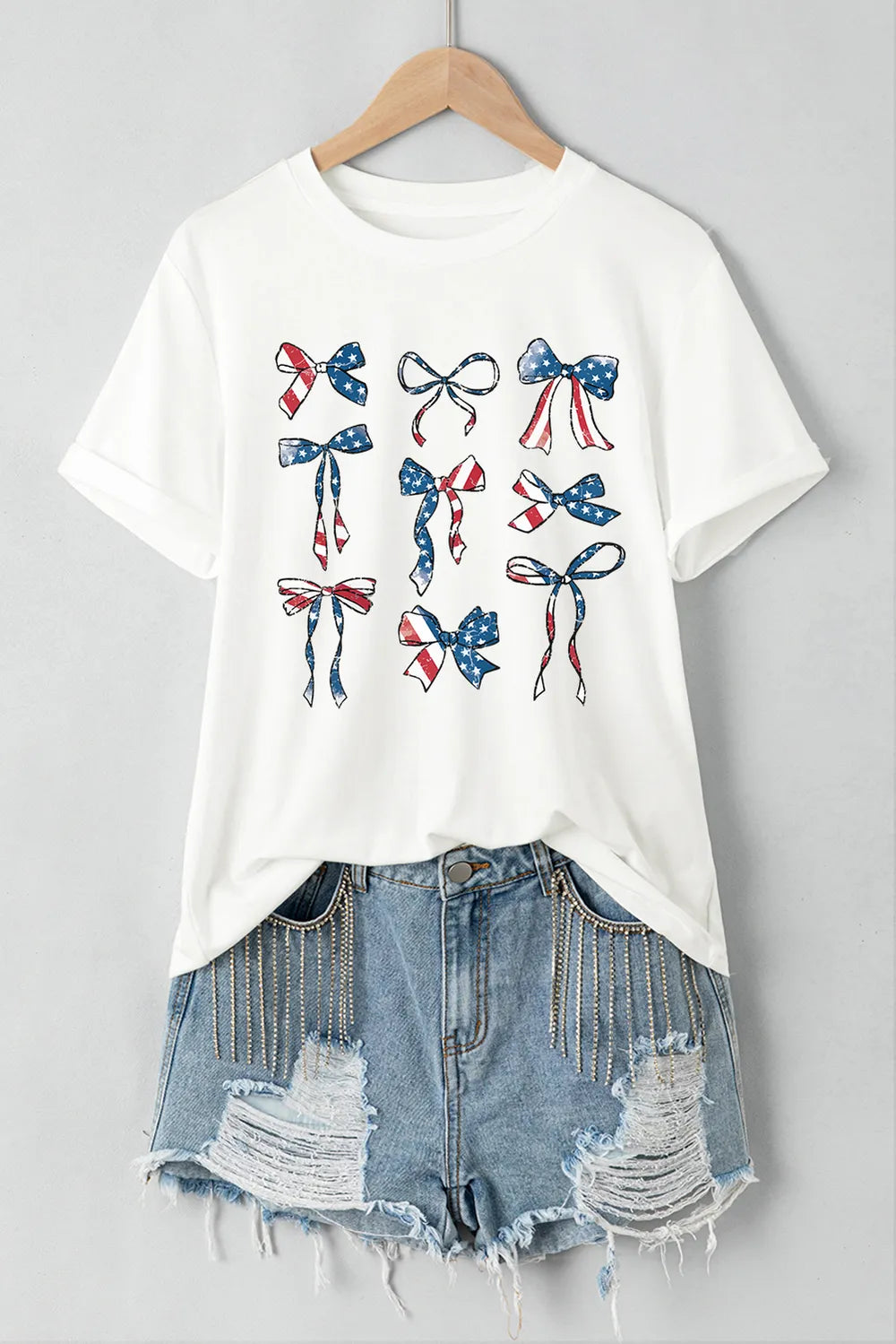 Bow Round Neck Short Sleeve T-Shirt – Trendsi | ClozArt