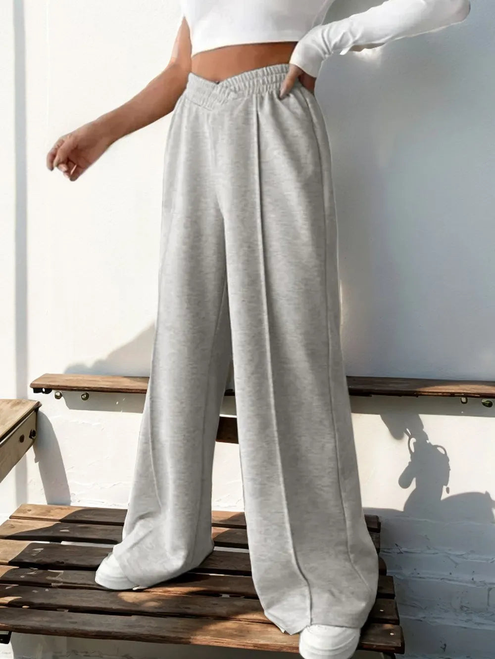 Perfee Elastic Waist Wide Leg Pants – Trendsi | ClozArt