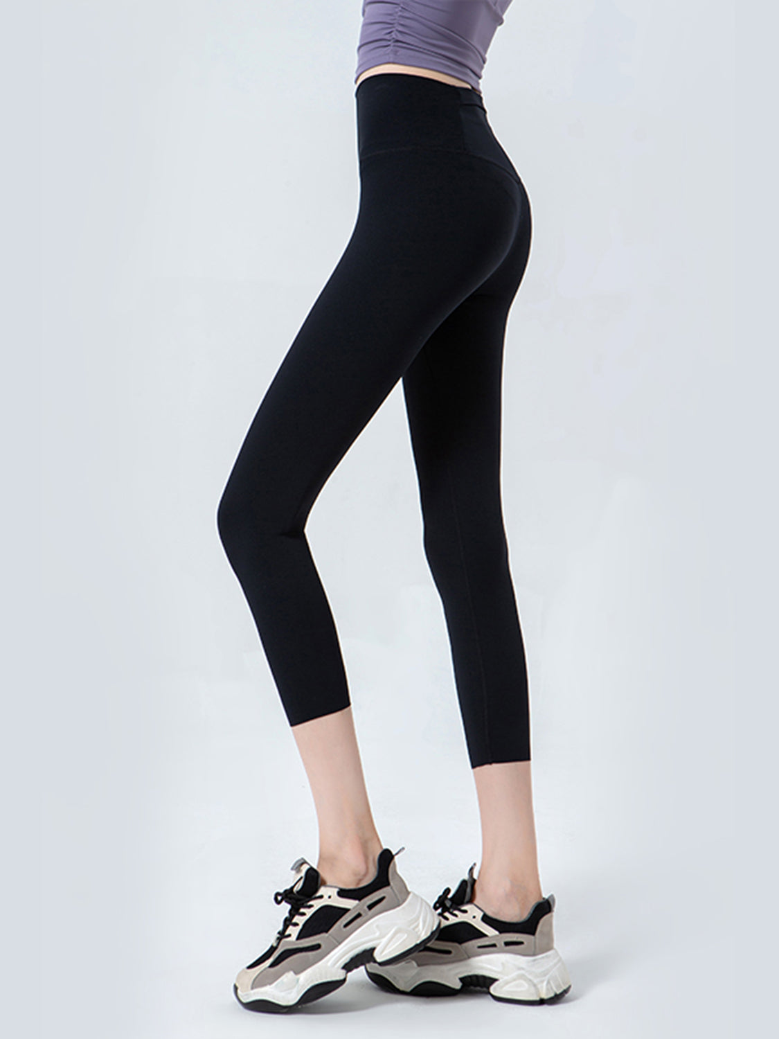 Wide Waistband Cropped Sports Leggings – Trendsi | ClozArt