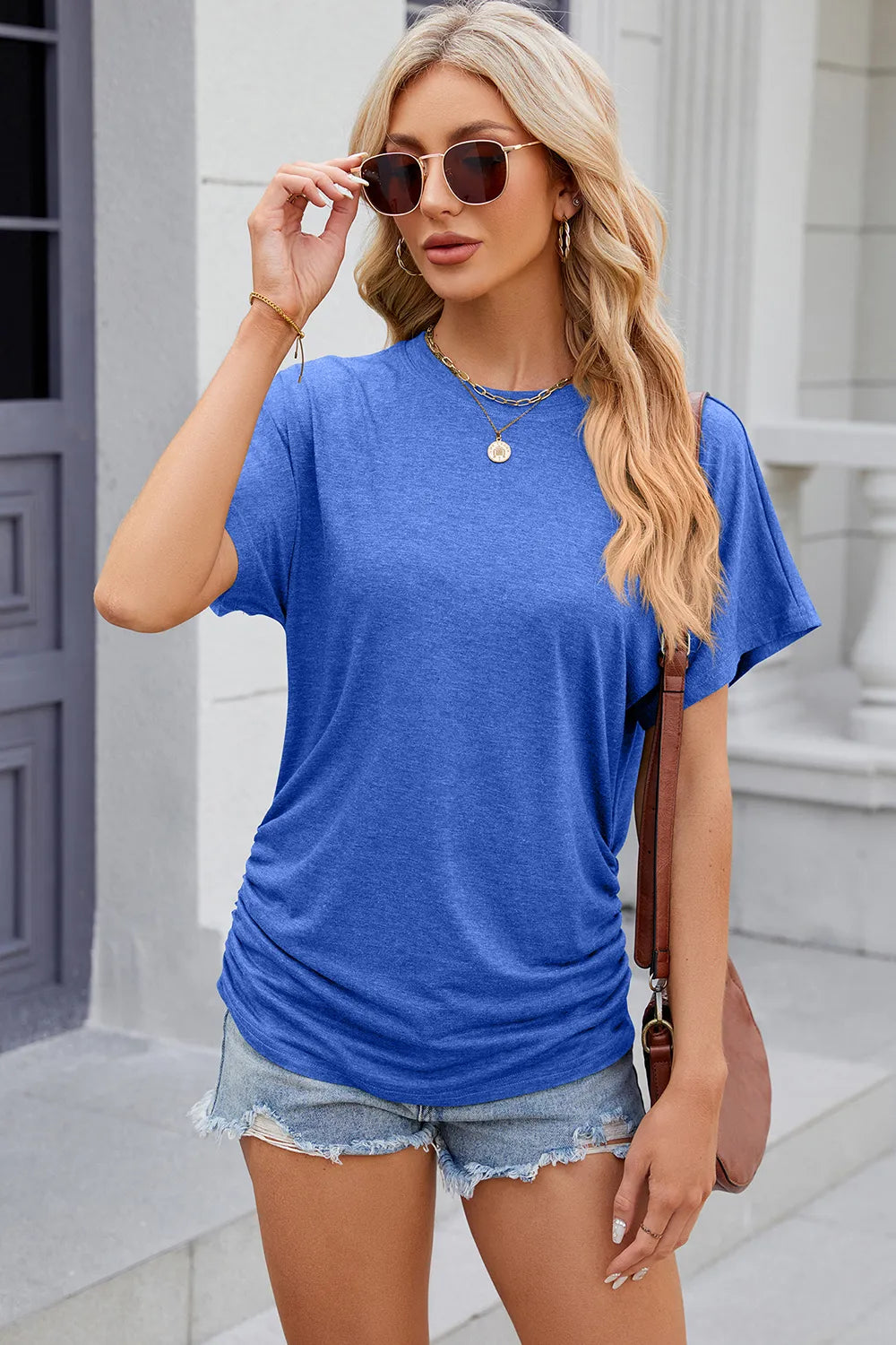 Round Neck Flutter Sleeve T-Shirt – Trendsi | ClozArt