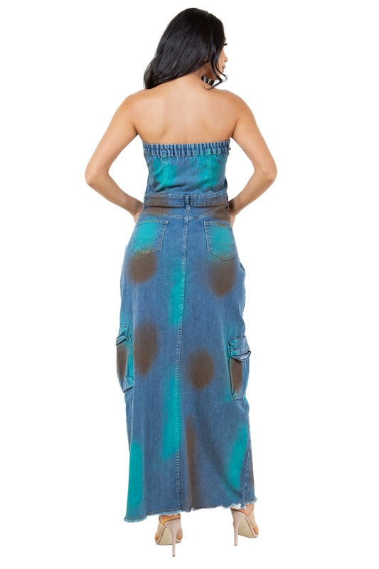 WOMEN FASHION DENIM LONG MAXI DRESS – By Claude | ClozArt