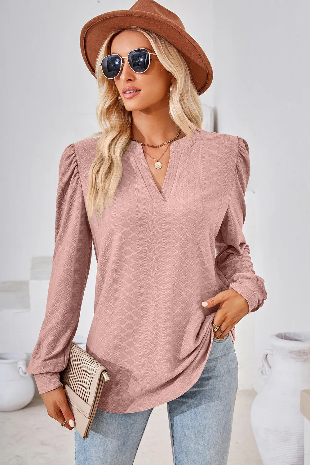 Notched Long Sleeve T-Shirt – Trendsi | ClozArt