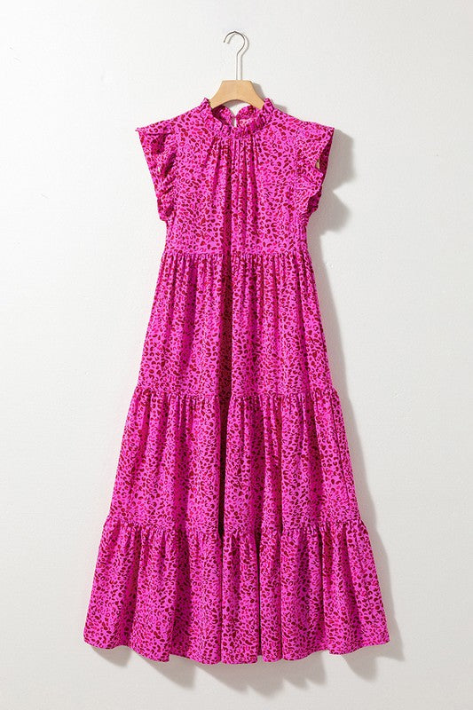 Women Leopard Print Ruffled Trim Tiered Maxi Dress – YNIQUE | ClozArt