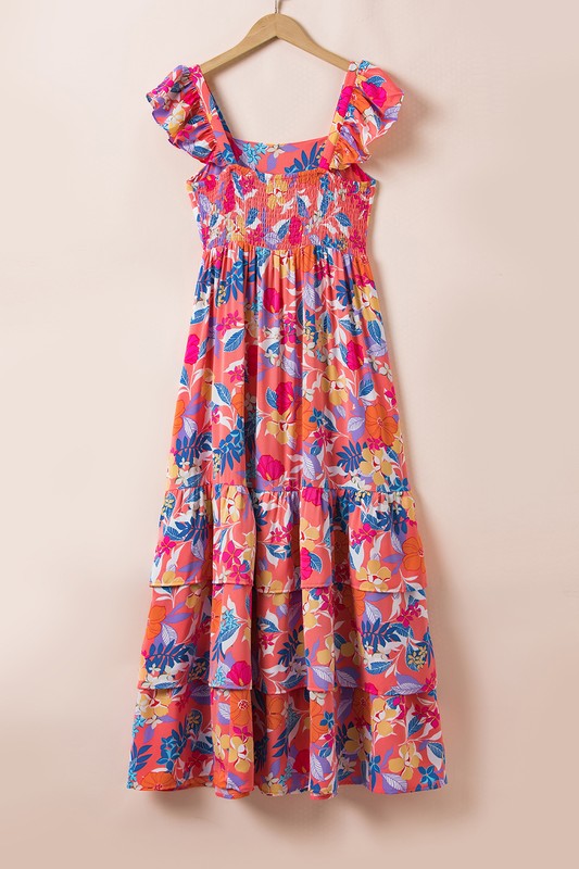 Women Print Sleeveless Ruffle Tiered Maxi Dress – YNIQUE | ClozArt