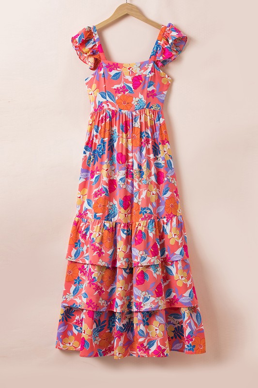 Women Print Sleeveless Ruffle Tiered Maxi Dress – YNIQUE | ClozArt