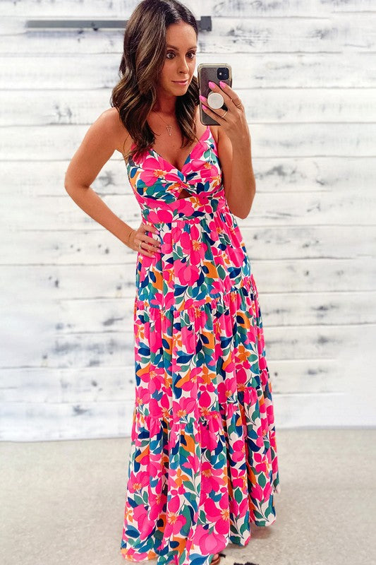 Women Twisted Smocked Back Tiered Maxi Dress – YNIQUE | ClozArt
