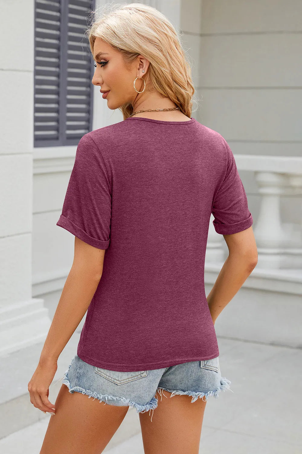 Round Neck Short Sleeve T-Shirt – Trendsi | ClozArt