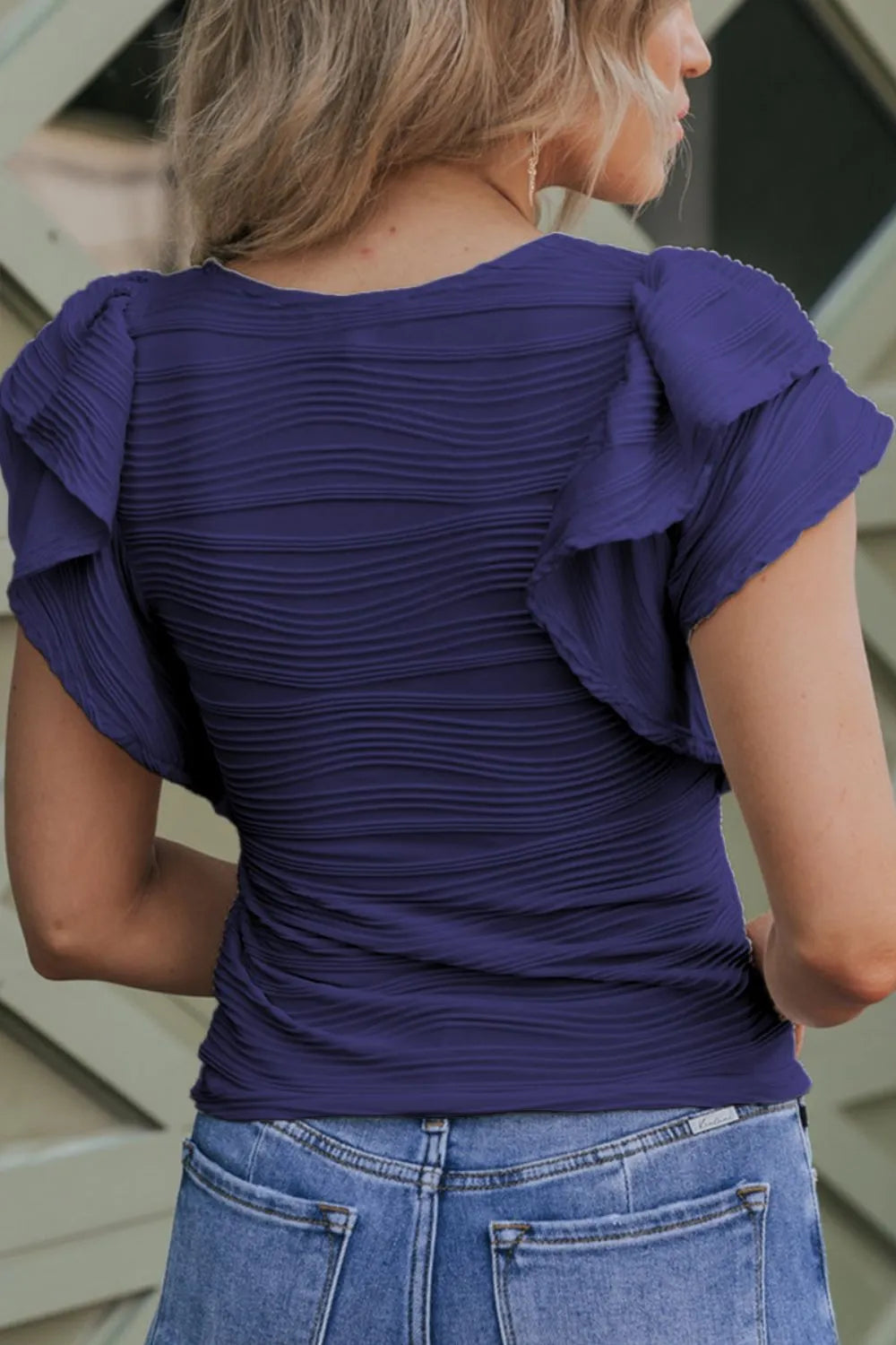 Textured Round Neck Cap Sleeve Top – Trendsi | ClozArt