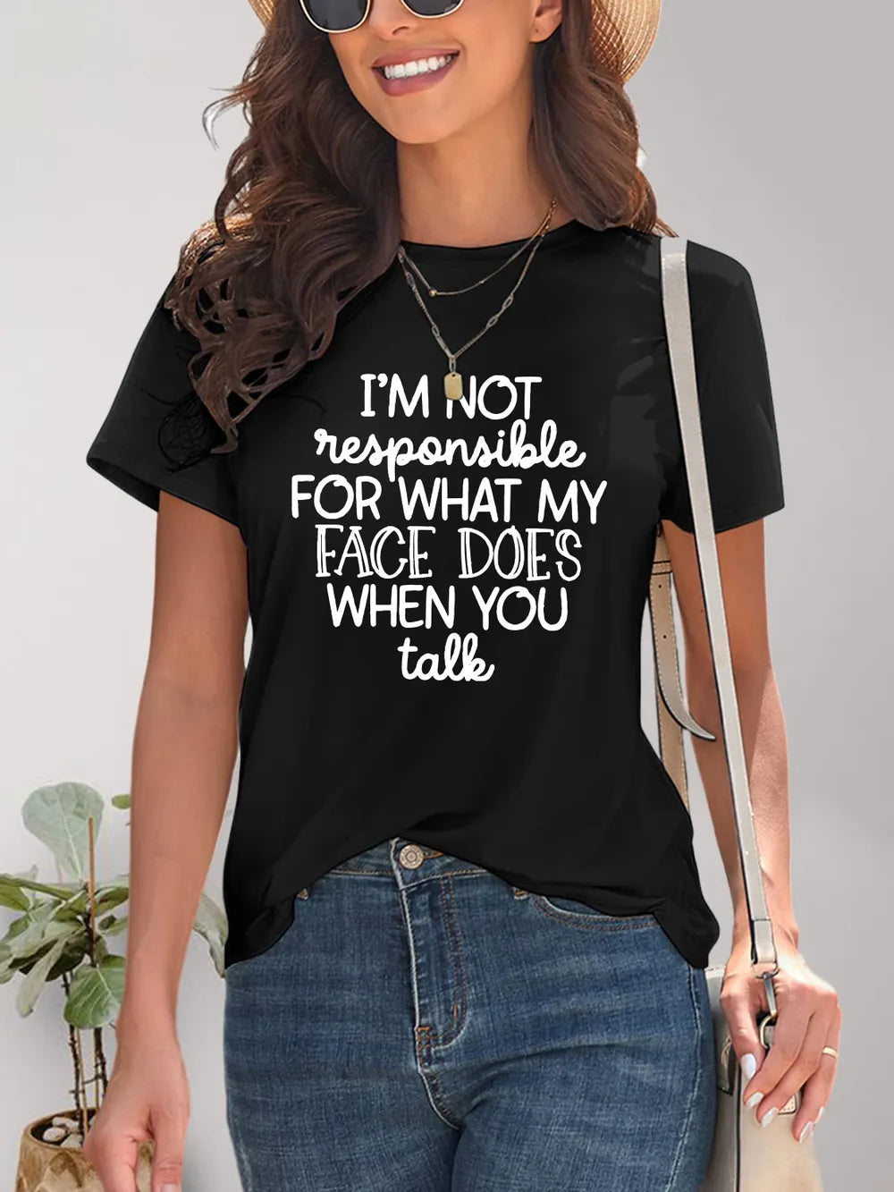Letter Graphic Round Neck Short Sleeve T-Shirt – Trendsi | ClozArt