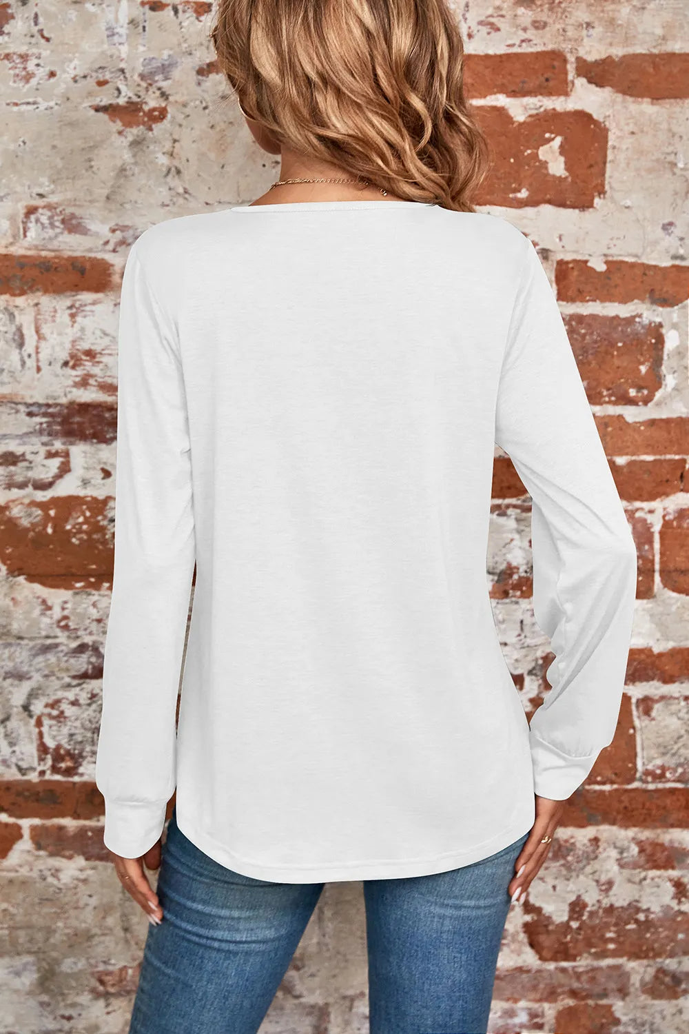 Ruched Square Neck Long Sleeve T-Shirt – Trendsi | ClozArt