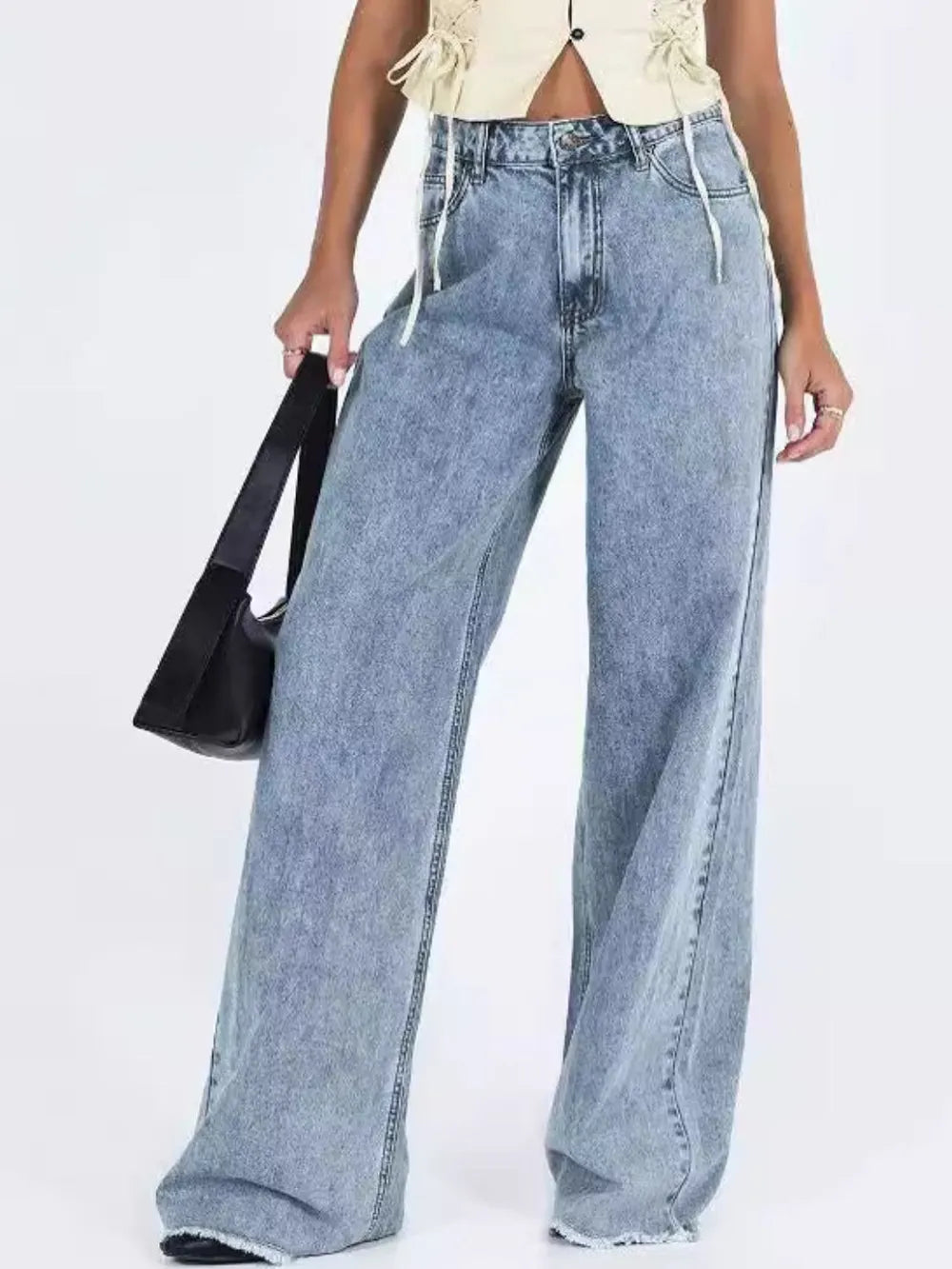 Wide Leg Jeans with Pockets – Trendsi | ClozArt