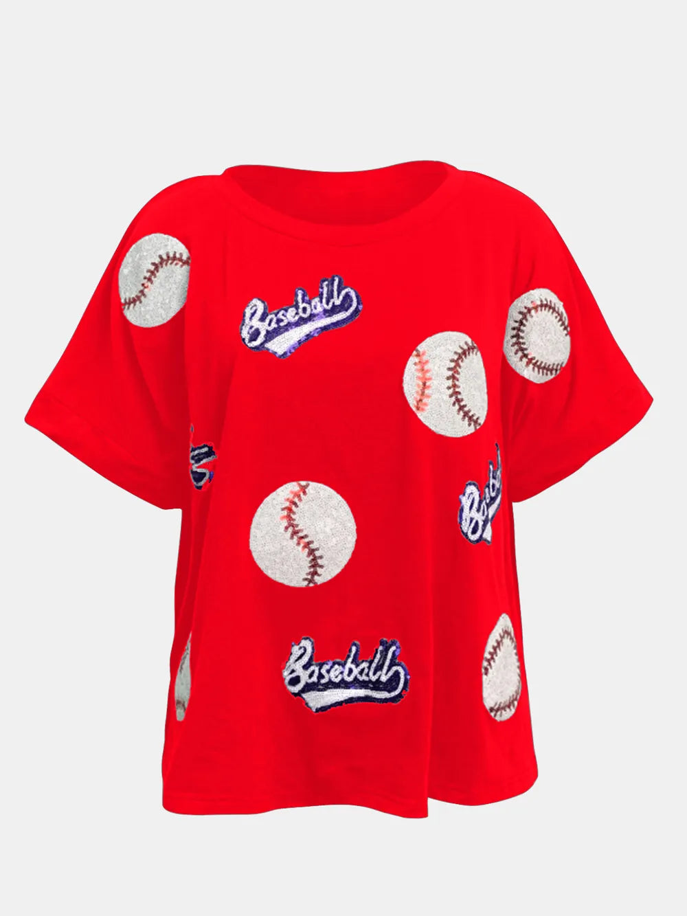 Baseball Round Neck Half Sleeve T-Shirt – Trendsi | ClozArt