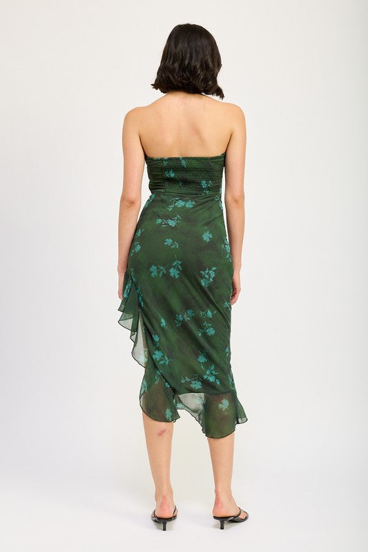 ASYMMETRICAL RUFFLE TUBE MAXI DRESS – Emory Park | ClozArt