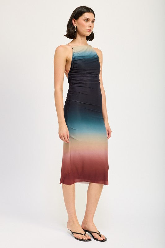 HALTER NECK OMBRE MAXI DRESS – Emory Park | ClozArt