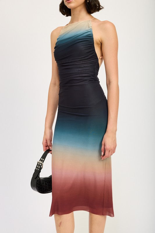 HALTER NECK OMBRE MAXI DRESS – Emory Park | ClozArt