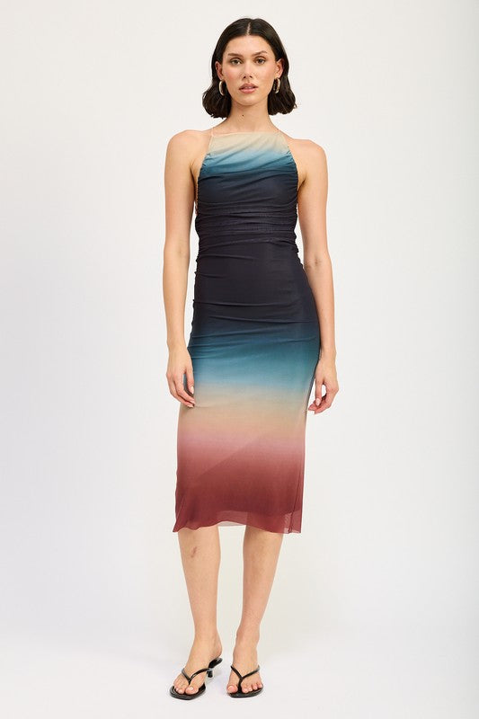 HALTER NECK OMBRE MAXI DRESS – Emory Park | ClozArt