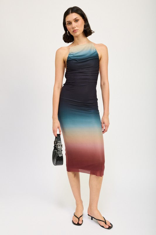 HALTER NECK OMBRE MAXI DRESS – Emory Park | ClozArt