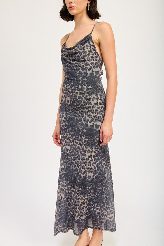 SLIGHT COWL MAXI DRESS WITH OPEN BACK – Emory Park | ClozArt