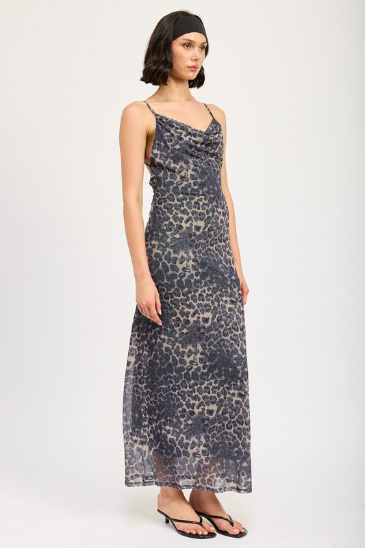 SLIGHT COWL MAXI DRESS WITH OPEN BACK – Emory Park | ClozArt