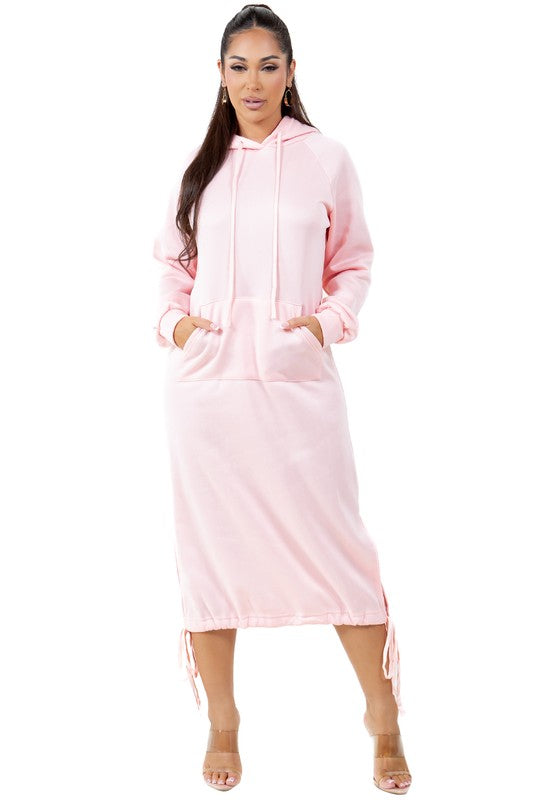 WOMEN FASHION LONG MAXI HOODIE DRESS – By Claude | ClozArt