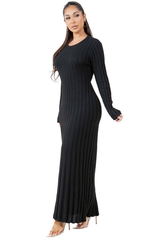 WOMEN FASHION KNITWEAR LONG MAXI DRESS – By Claude | ClozArt