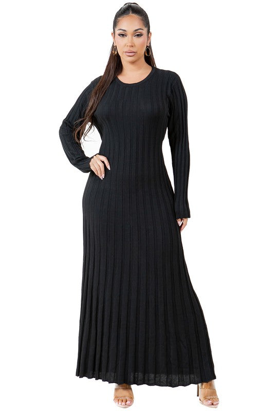 WOMEN FASHION KNITWEAR LONG MAXI DRESS – By Claude | ClozArt