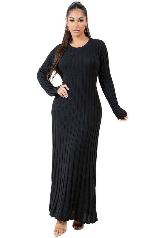 WOMEN FASHION KNITWEAR LONG MAXI DRESS – By Claude | ClozArt